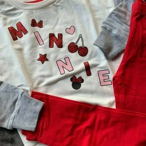 NEW SET - Disney Minnie Mouse Sweatshirt Leggings Set Outfit Girls Size 4